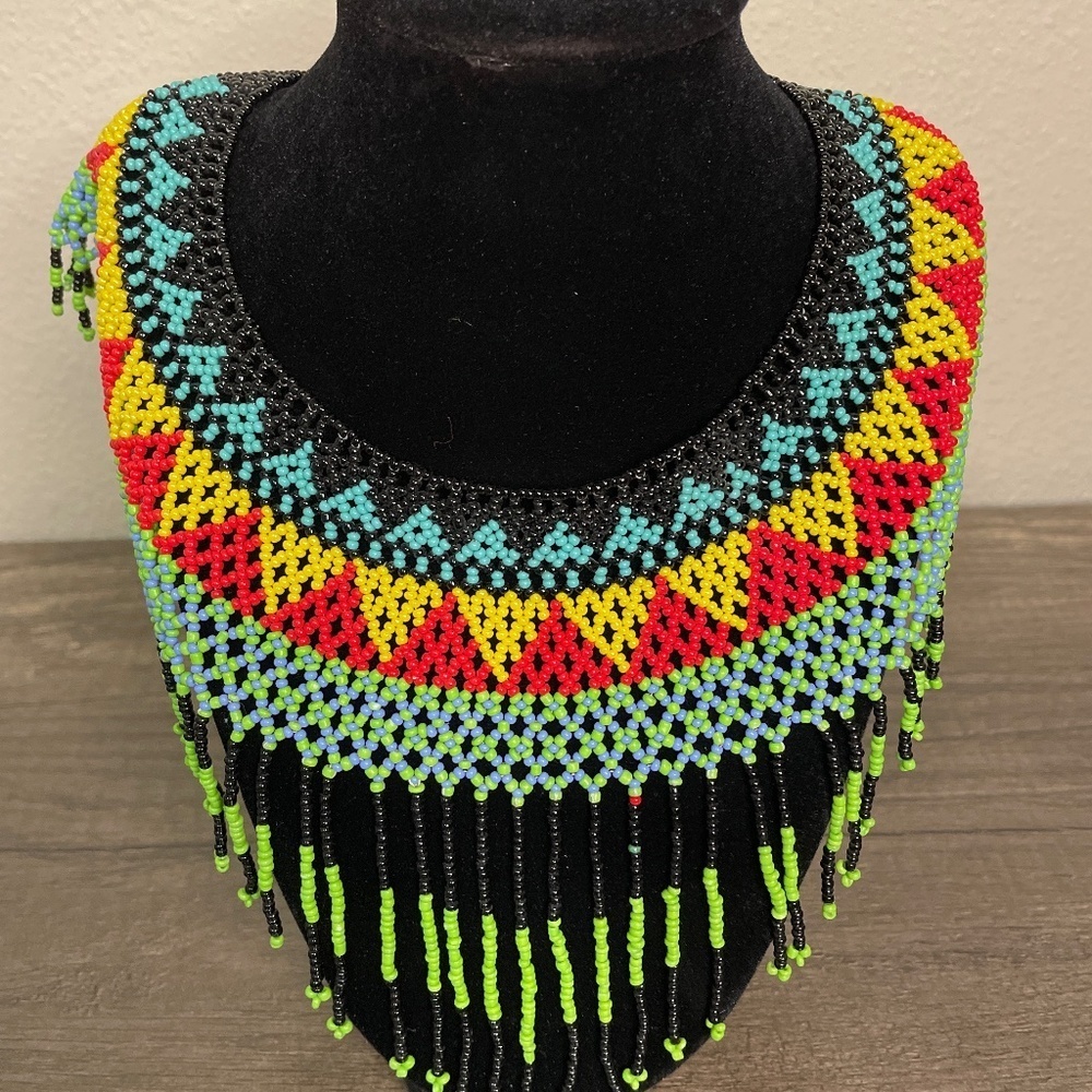 Hand beaded collar necklace.​​​
